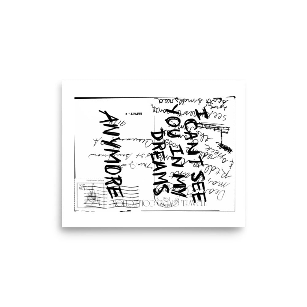 "I can't see you in my dreams" poster